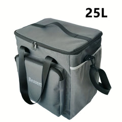 25L Insulated Lunch Cooler Bag Travel Tote Leak Proof PEVA Liner Zipper Closure