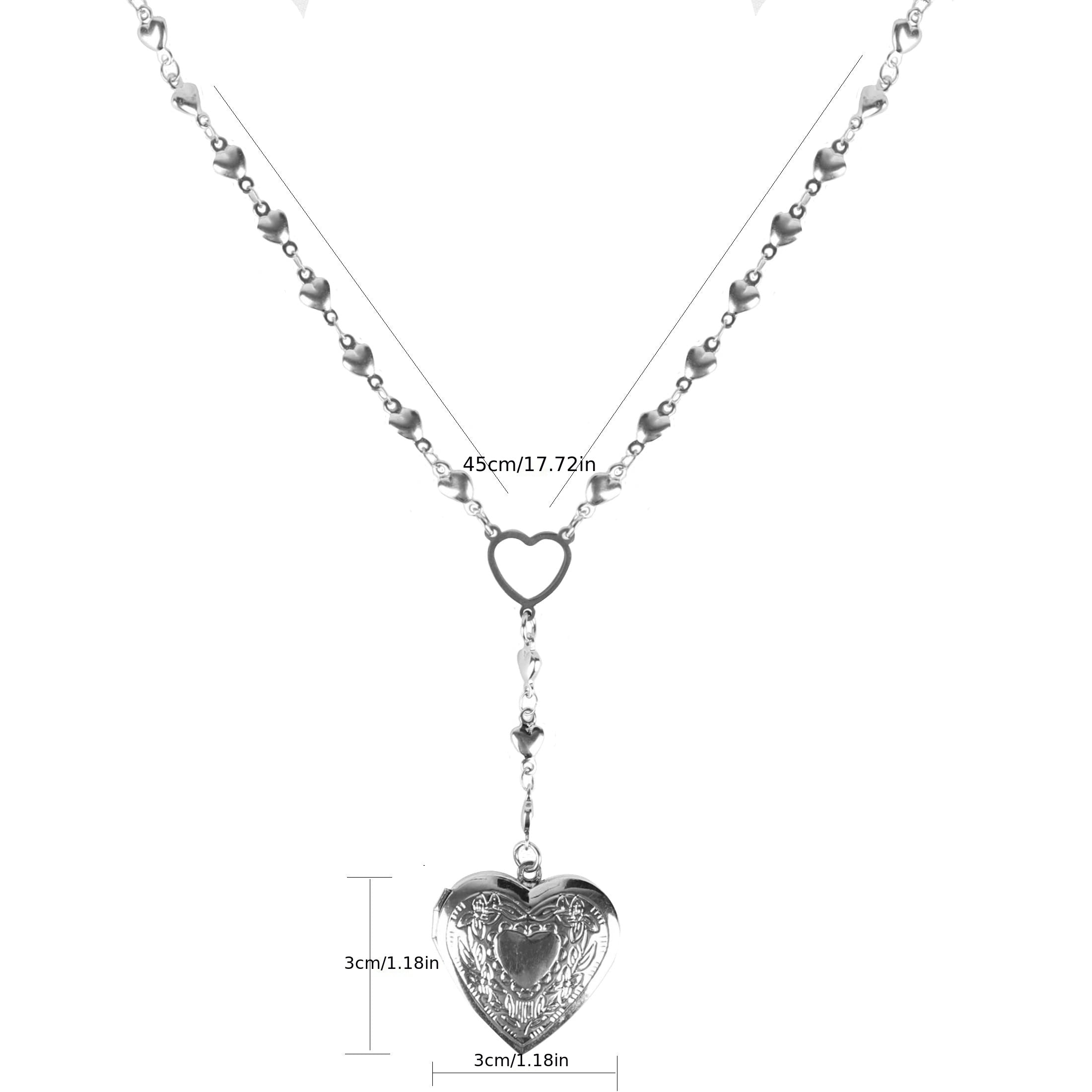 Heart Locket Necklace for Girls Stainless Steel