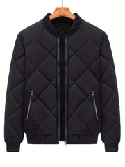 Men's Warm Fleece Baseball Collar Zip Up Jacket Coat