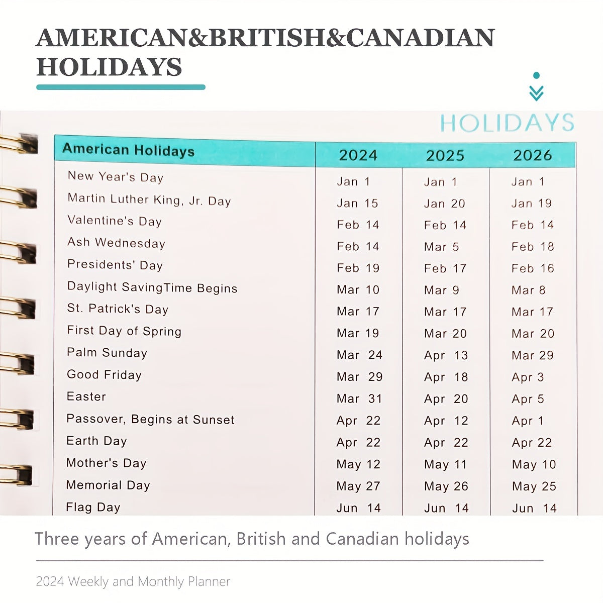 A5 Monthly Planner Jan-Dec Daily & Weekly Agenda