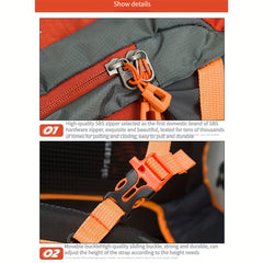 Large Capacity Hiking Backpack Waterproof Outdoor Bag Men Women