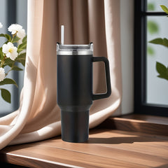 40oz Stainless Steel Travel Cup with Handle - Keeps Drink Cold