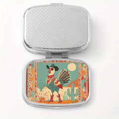 Thanksgiving Square Pill Box Dual Compartments Portable Medicine Organizer