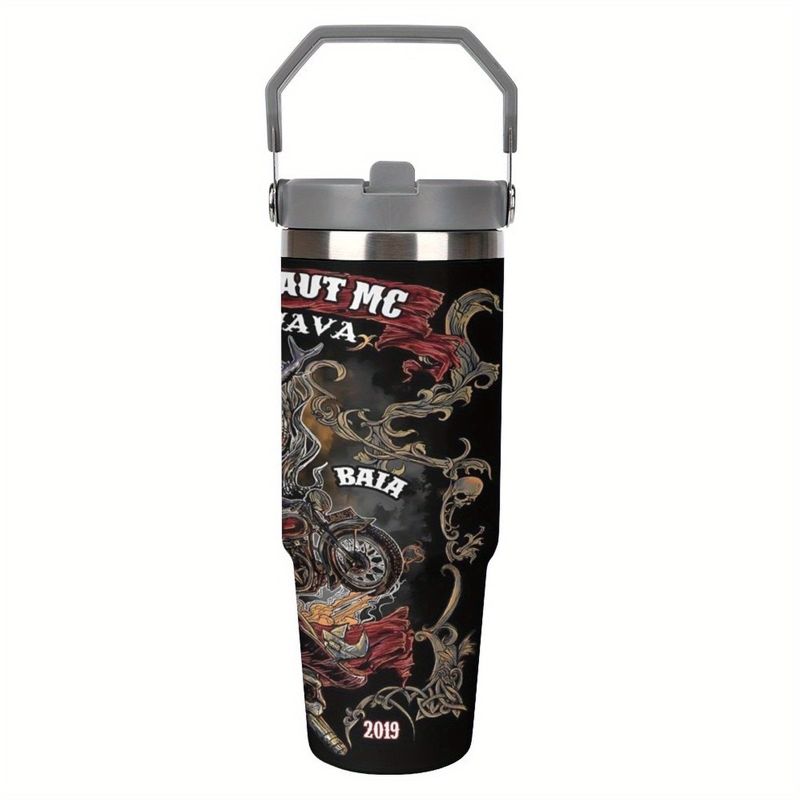 30oz Insulated Steel Tumbler Leakproof Travel Mug with Handle & Lid