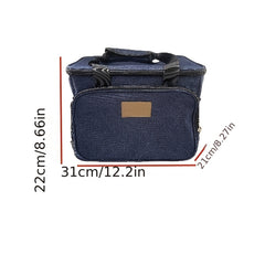 Large Capacity Insulated Lunch Bag High Oxford Fabric Dual Zipper Compartments