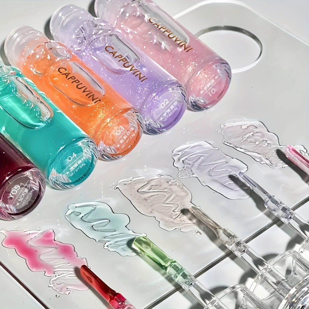 Jelly Lip Gloss Clear Moisturizing Lipstick Glitter Lip Tint