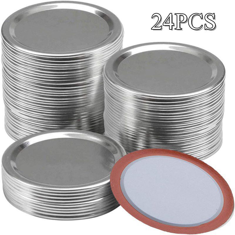 Bulk Wide Mouth Canning Lids - 12/24/48pcs Airtight Mason Jar Lids For Jams