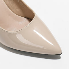 Women's Patent Leather Slingback High Heels Buckle Sandals