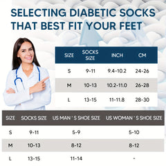 6 Pairs Bamboo Non Binding Diabetic Socks Breathable Seamless Toe Stocking