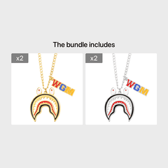 Big Shark Pendant Men Titanium WGM Chain Necklace Rapper Jewelry