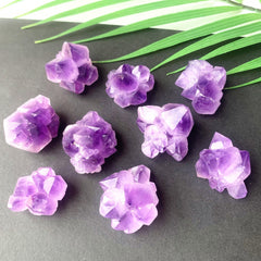 2 Natural Amethyst Flower Cluster Raw Stone Healing Crystals