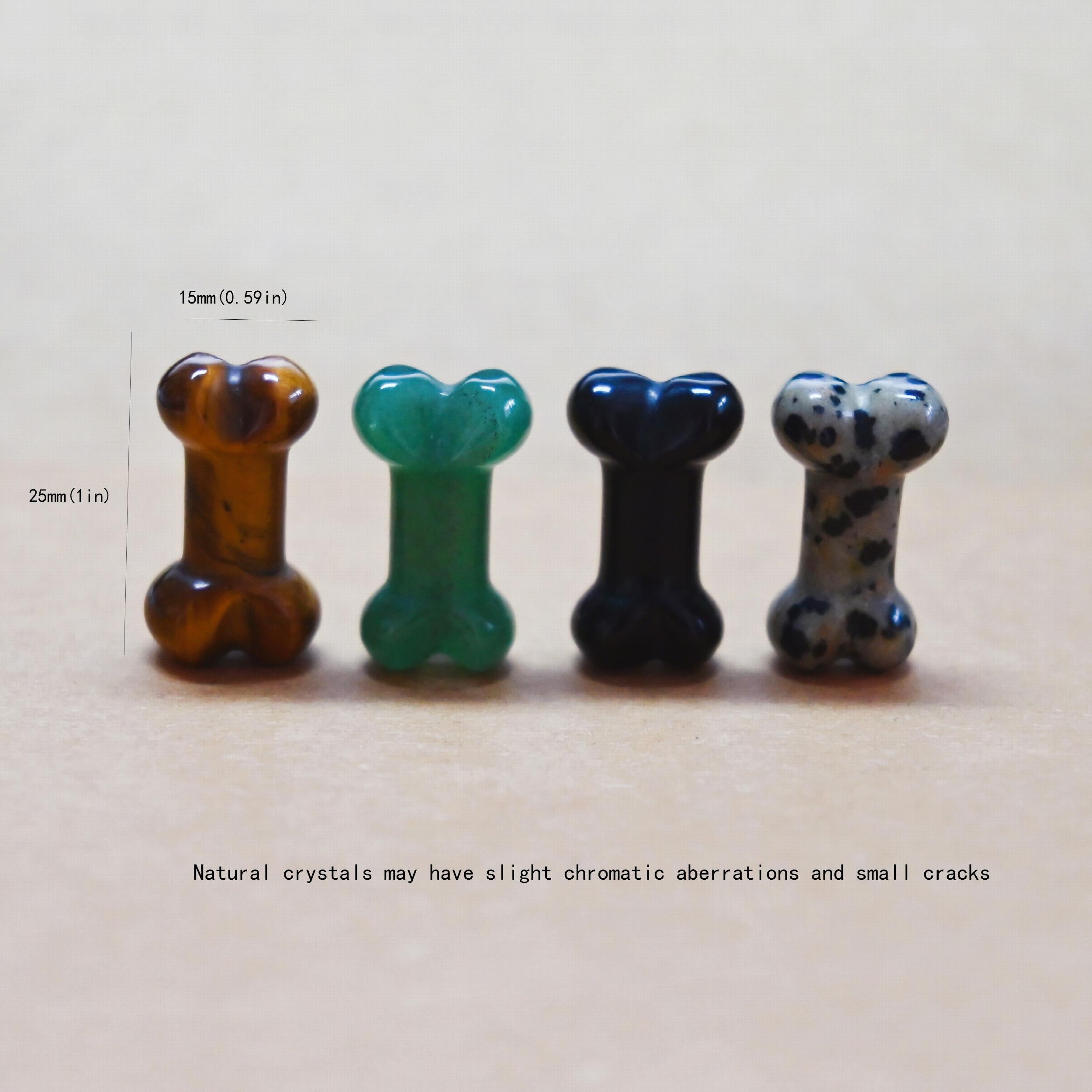 5pcs Natural Crystal Agate 25mm Bone Ornaments DIY Jewelry Materials