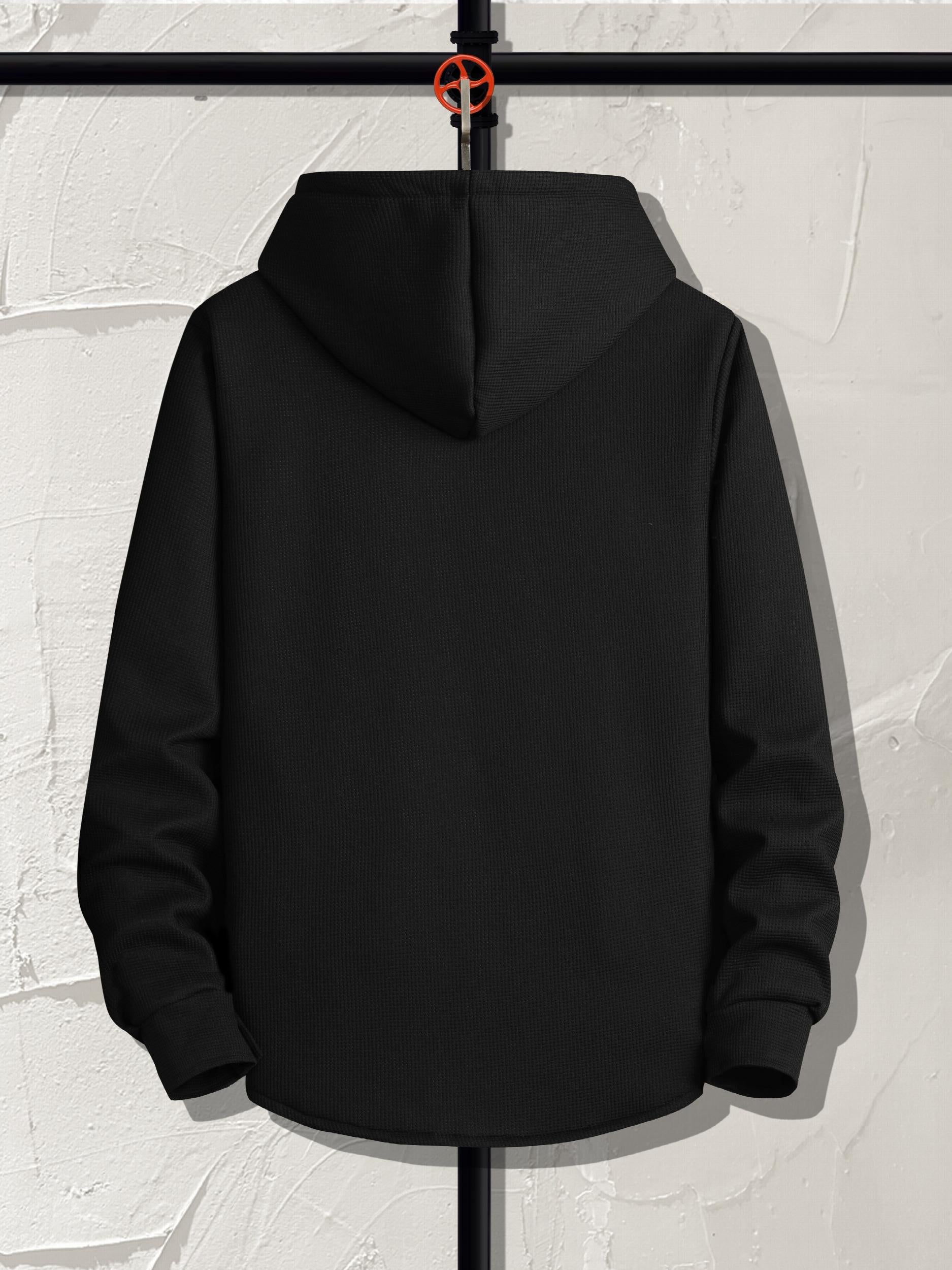 Men's Warm Fleece Hooded Jacket - Casual Medium Stretch Coat