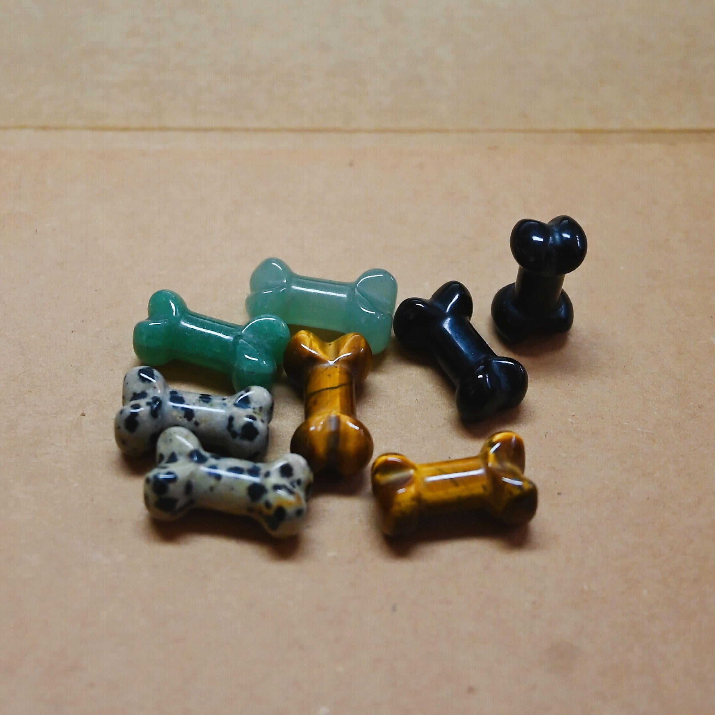 5pcs Natural Crystal Agate 25mm Bone Ornaments DIY Jewelry Materials