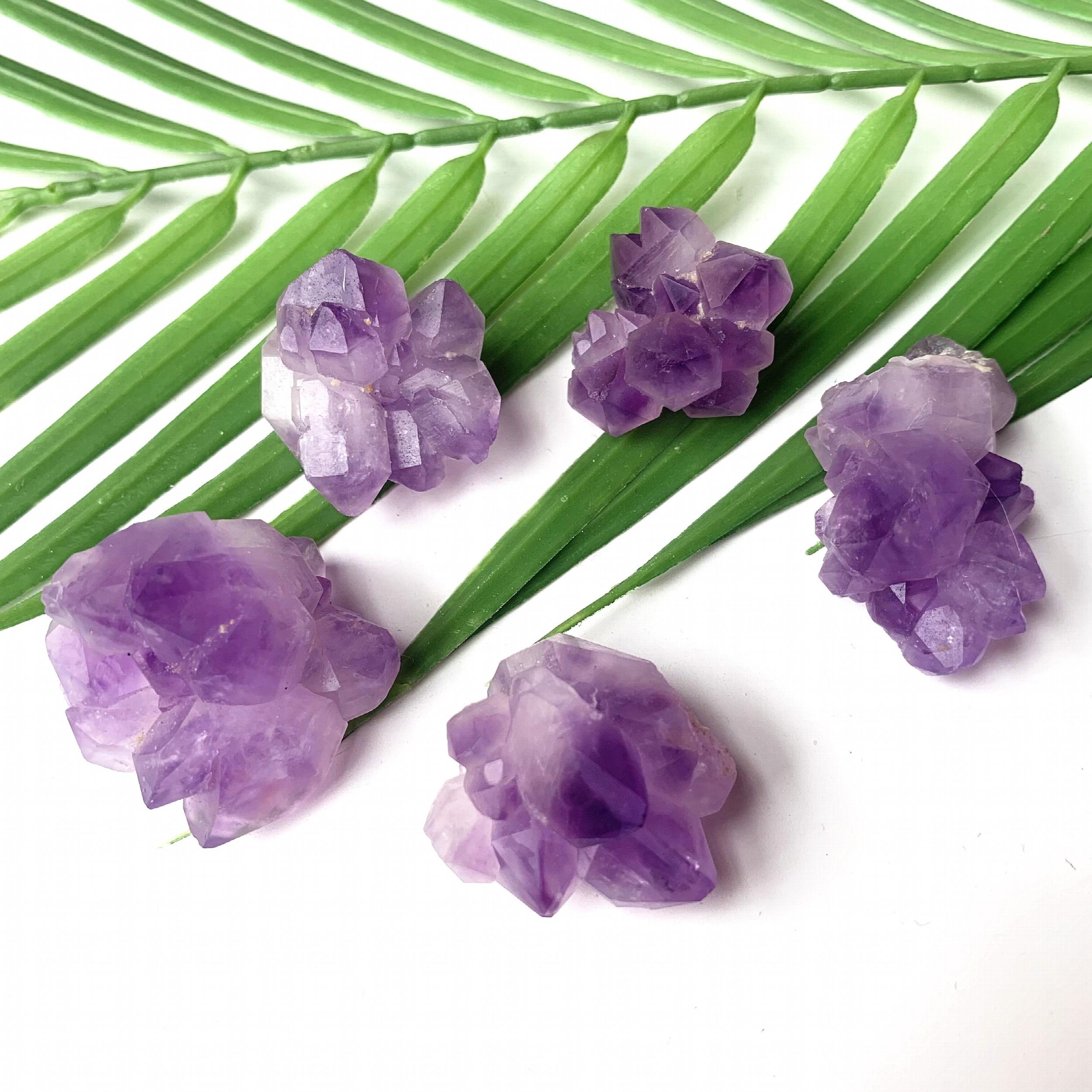 2 Natural Amethyst Flower Cluster Raw Stone Healing Crystals