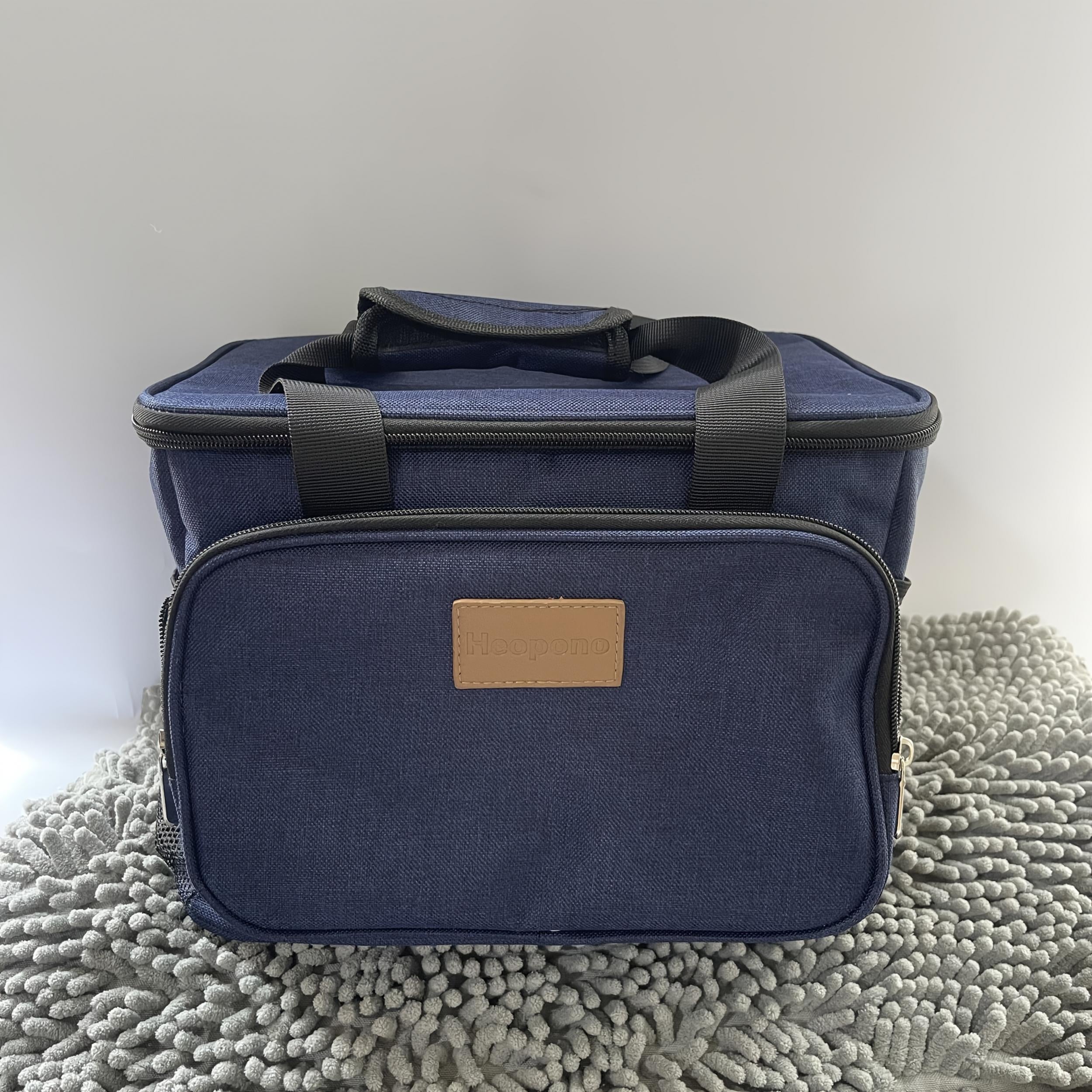 Large Capacity Insulated Lunch Bag High Oxford Fabric Dual Zipper Compartments