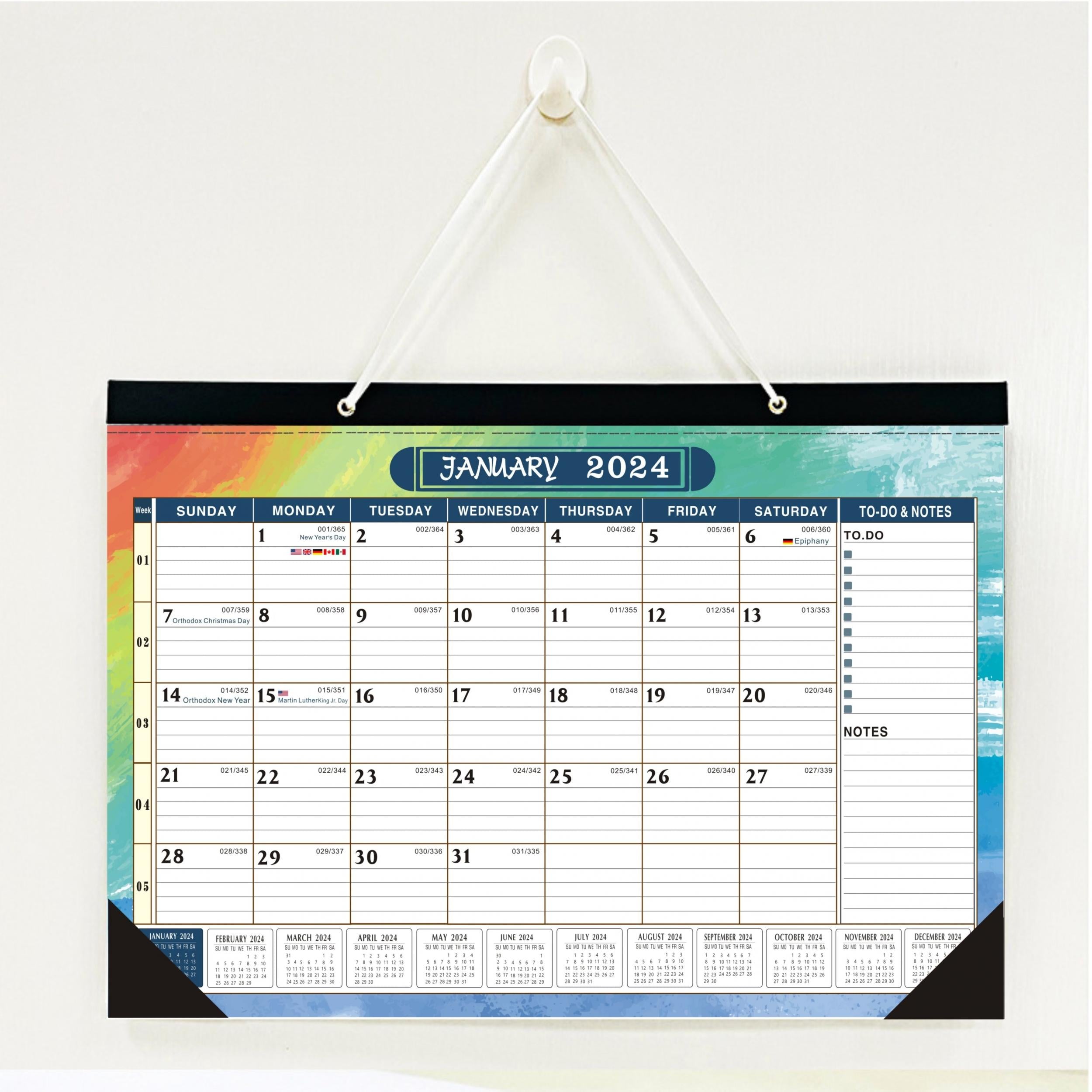 18 Months Wall Calendar 17 X 12 Inch Heavy Paper