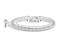 2-6.5mm Moissanite Tennis Bracelet Platinum Plated 925 Sterling Silver