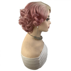 Short Blonde Curly Wig for Halloween Cosplay 20-32cm