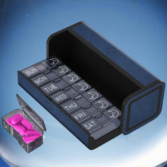Portable 7-Day Pill Organizer AM PM Compartments Large Travel Medicine Box