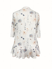 Casual Floral Print Half Sleeve Cardigan