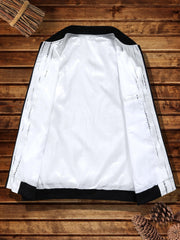 Men's Lightweight Baseball Collar Zip Up Jacket