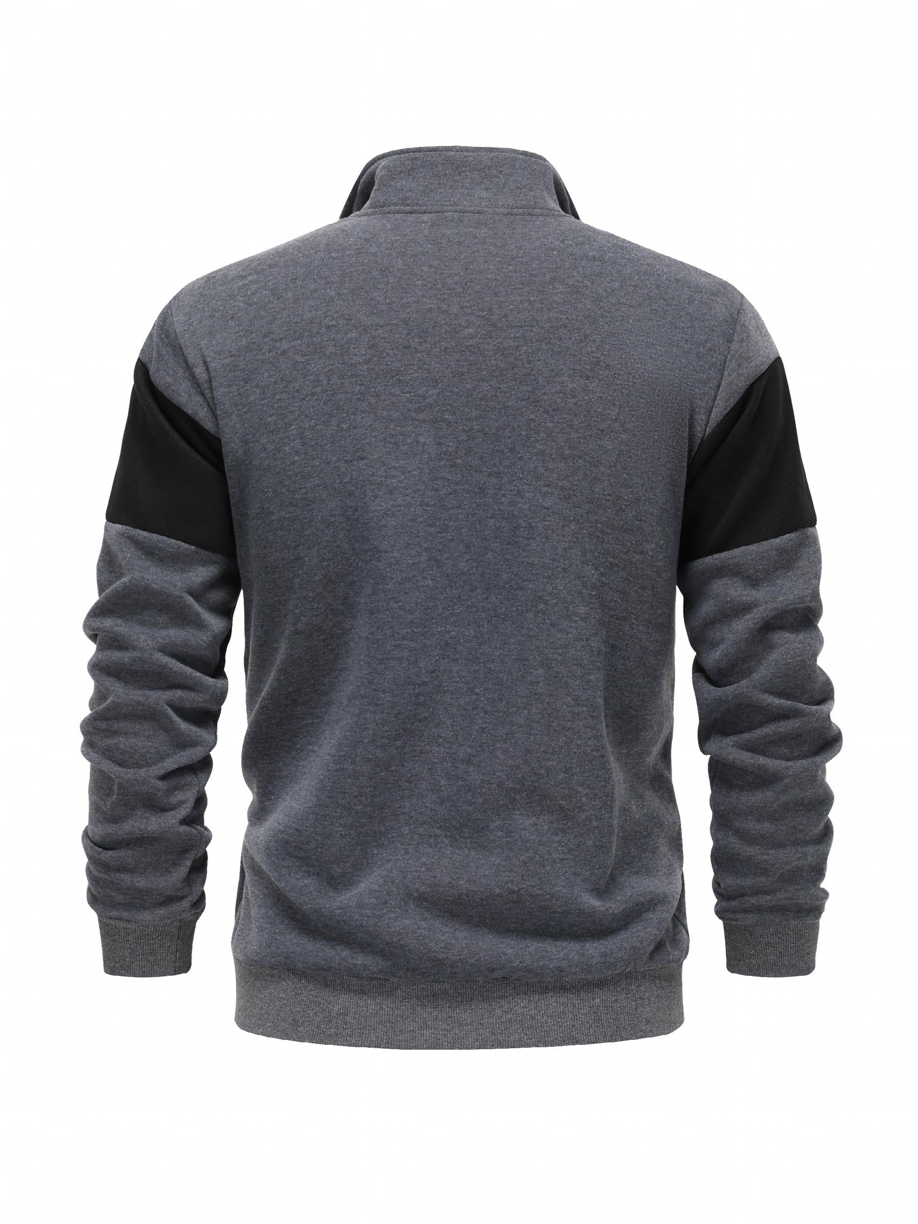 Men's Casual Stand Collar Zipper Jacket