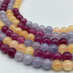 6mm Tricolor Crystal Aquamarine Citrine Pink Tourmaline Bar