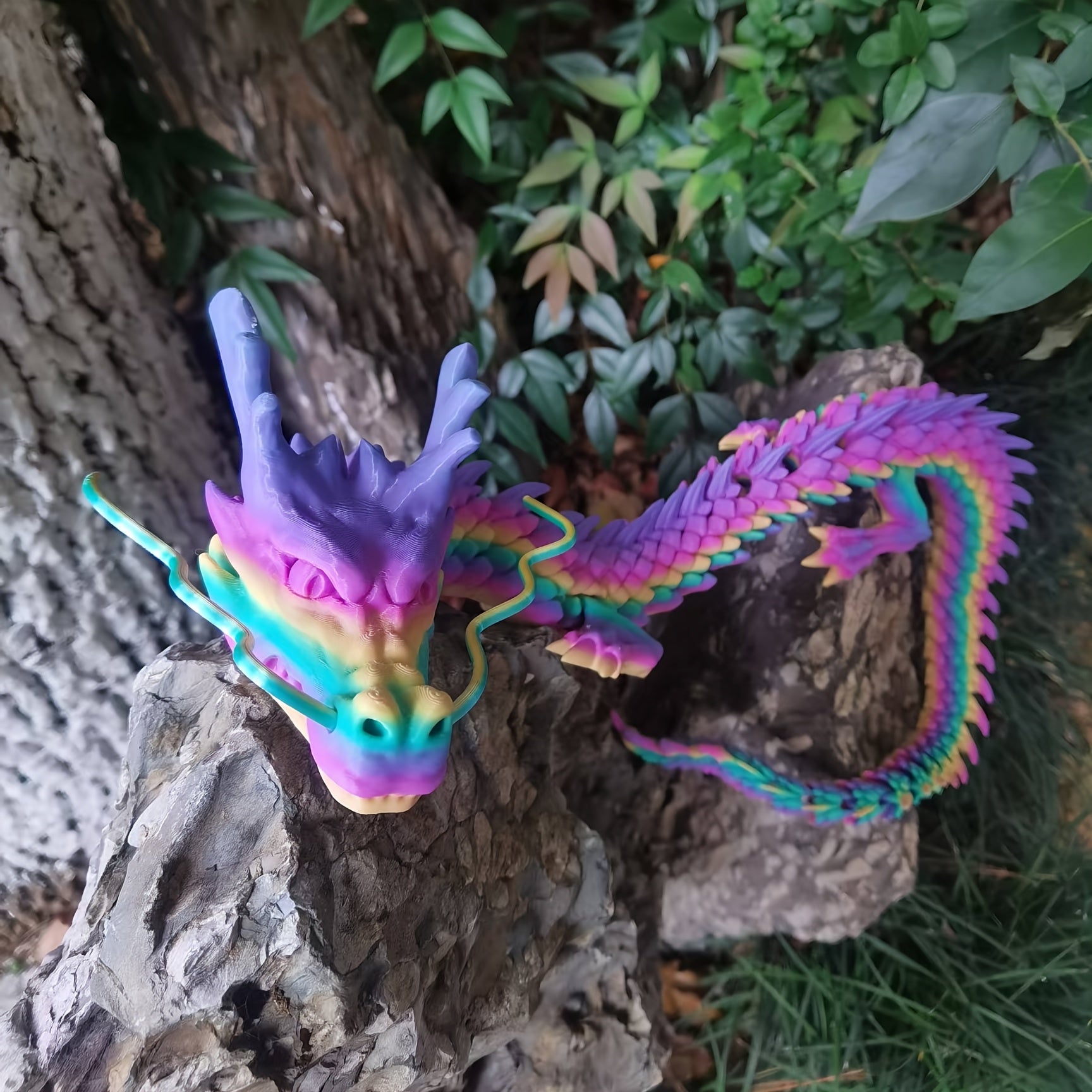 Flexible 3D Printed Dragon Figurine Multicolor Decor Gift