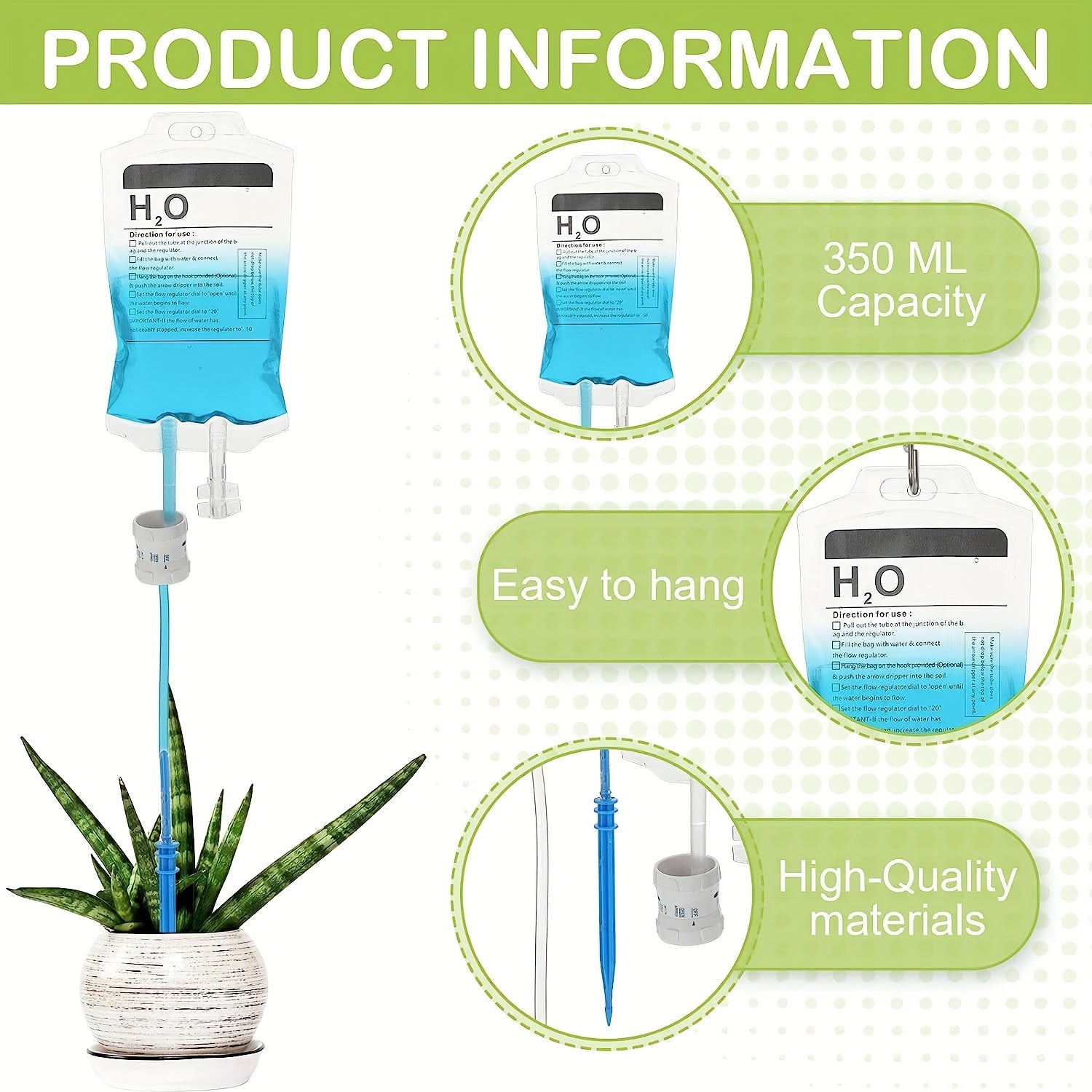Plant Drip Irrigation Bag Self Watering System 350ml