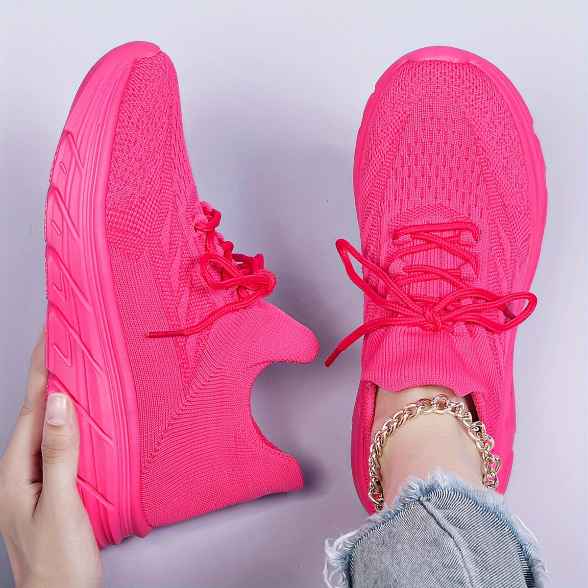 Women's Breathable Running Shoes Thick Bottom Athletic Sneakers