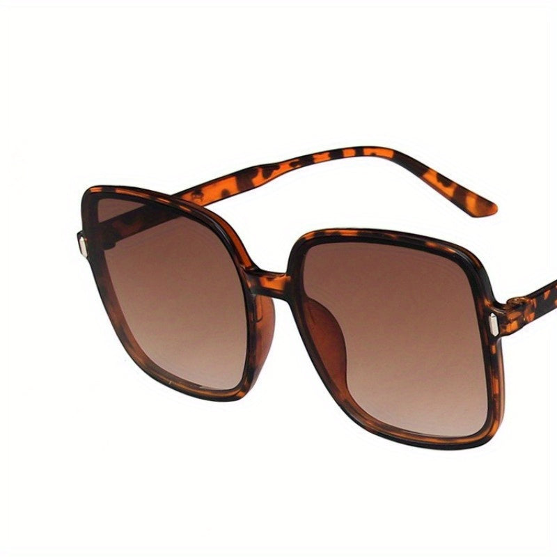 Gradient Oversized Square Frame Sunglasses Flat Top Eyewear