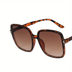 Gradient Oversized Square Frame Sunglasses Flat Top Eyewear