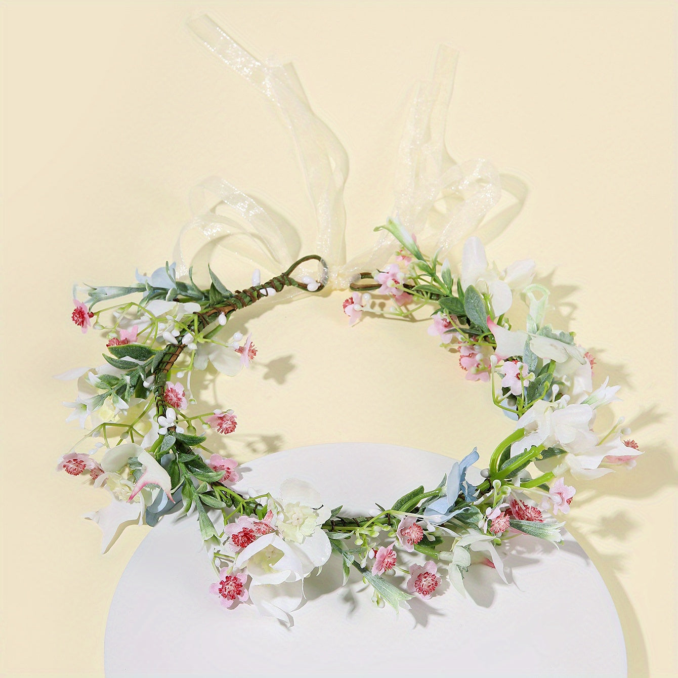 Boho Adjustable Flower Leaf Headband for Wedding Bridal Headdress