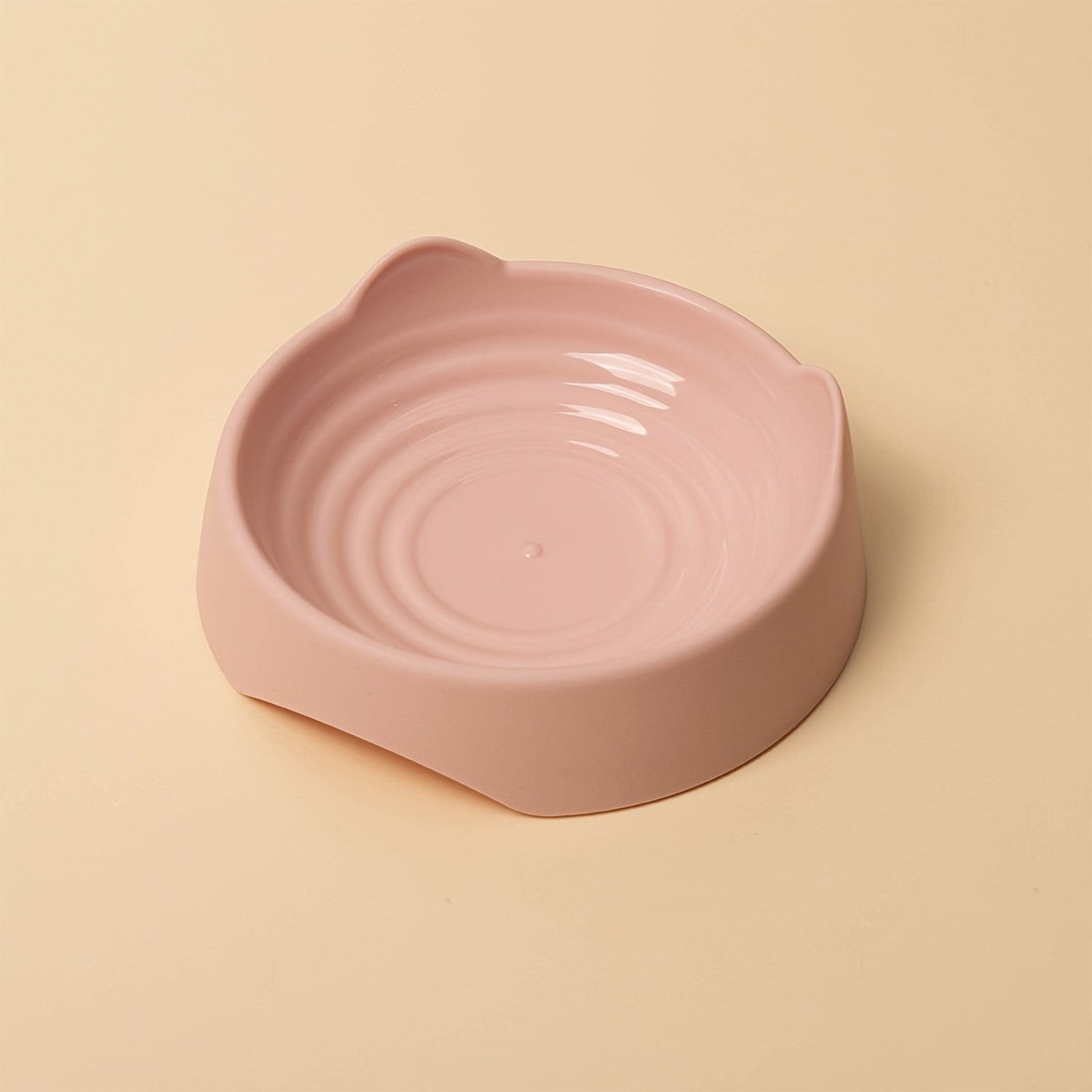 Cat Ear Shape Plastic Cat Food Water Snack Bowl Pet Feeding Supplies