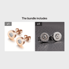 Stylish Round Zircon Earrings for Men
