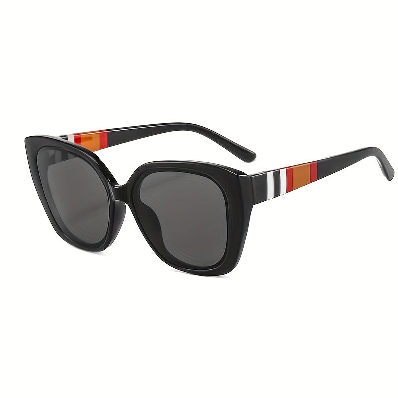 Men's Polarized Stripe PC Sunglasses Retro Cat Eye Shape