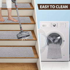 7pcs Linen Stair Treads Non Slip Self Adhesive Backing