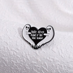 Never Alone If You Have Demons Cartoon Brooch Pin