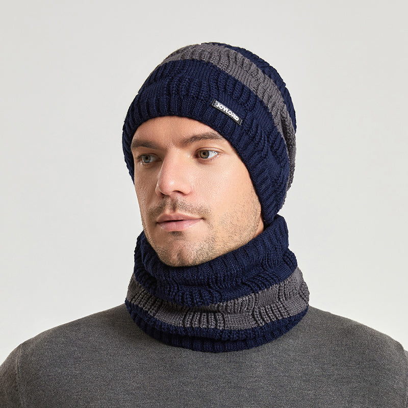 Knit Hat Scarf Set Winter Warm Earmuffs Women Men Gift