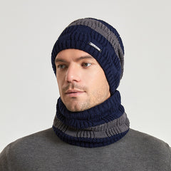 Knit Hat Scarf Set Winter Warm Earmuffs Women Men Gift