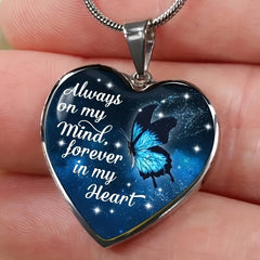Heart Shaped Butterfly Pendant Necklace for Women