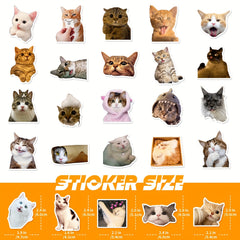 100pcs Cat Expression Package Stickers Funny DIY Cat Head Stickers
