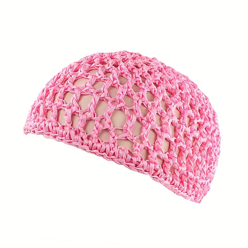 Crochet Hair Net Knitted Snode Hat Women's Hollow Out Headwear