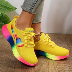 LGBT Pride Month Women's Sports Shoes Lace Up Running Sneakers