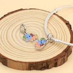 1Pc Turtle Dolphin Elephant Charm Alloy Pendant Beads