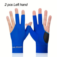 2pcs High Elastic 3 Fingers Billiard Gloves For Left Hands