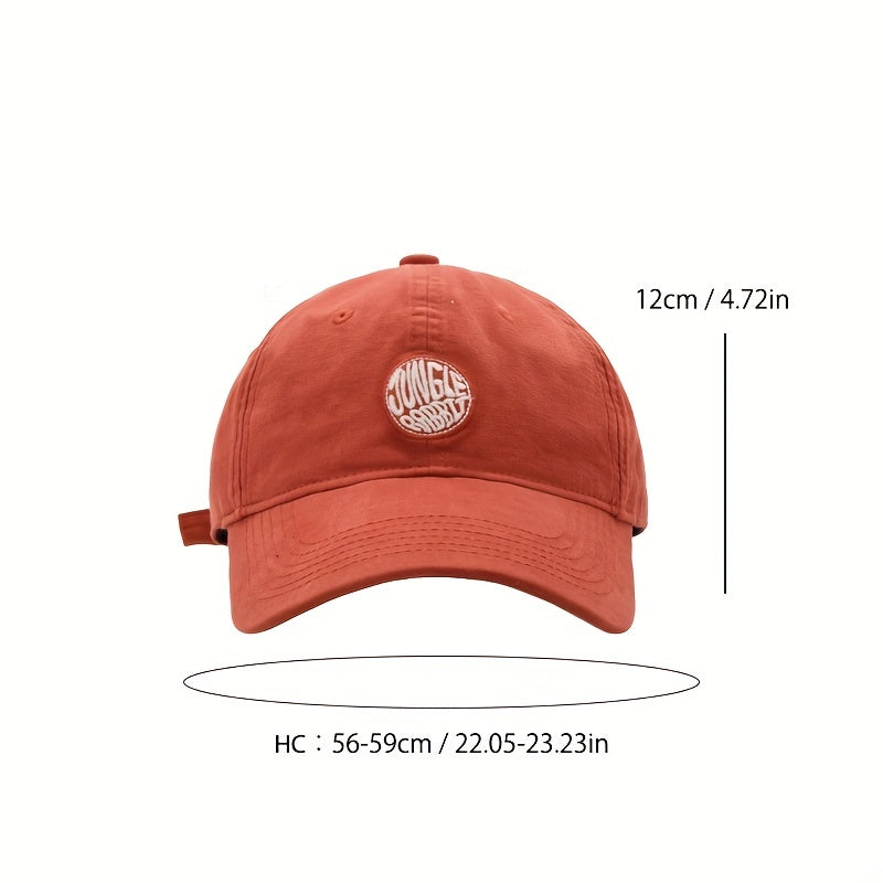 Embroidered Round Label Couple Daily Duck Tongue Cap Sunshade Baseball Soft Top