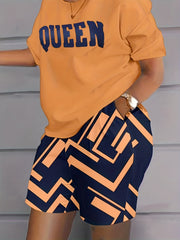 Casual 2-Piece Set: T-shirt & Workout Shorts for Women