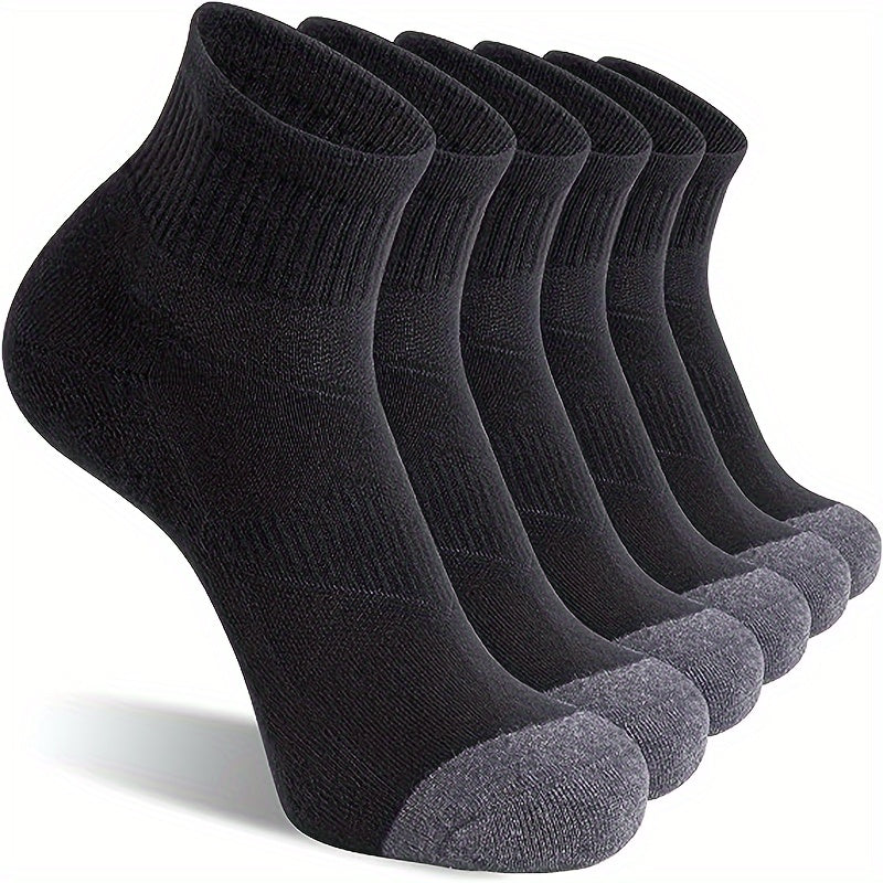 6 Pairs Cushioned Running Socks Breathable Outdoor Sports Socks